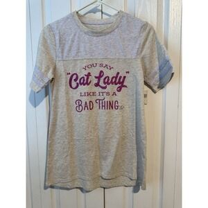 Disney Authentic NWT Cat Lady Like It's‎ a Bad Thing Tee Women's Glitter